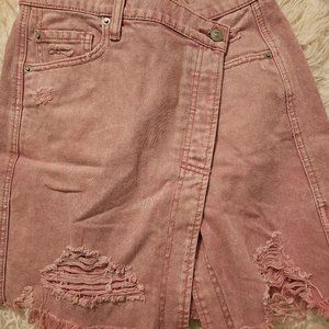 Nwot Free People denim pink skirt sz 25